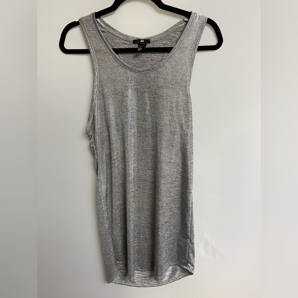 H&M  Dress Size Small Light Gray Ribbed Stretch Spring Summer